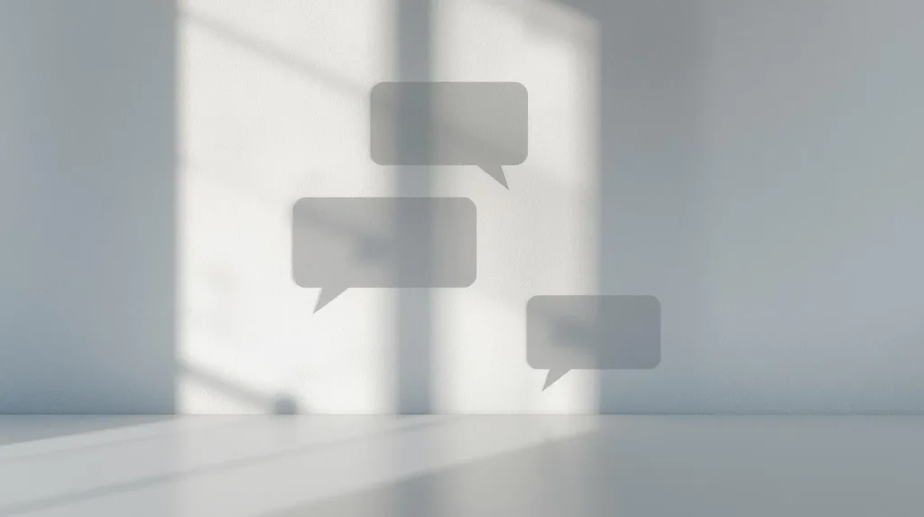 Chat message icons casting shadows on wall symbolizing multi-channel feedback