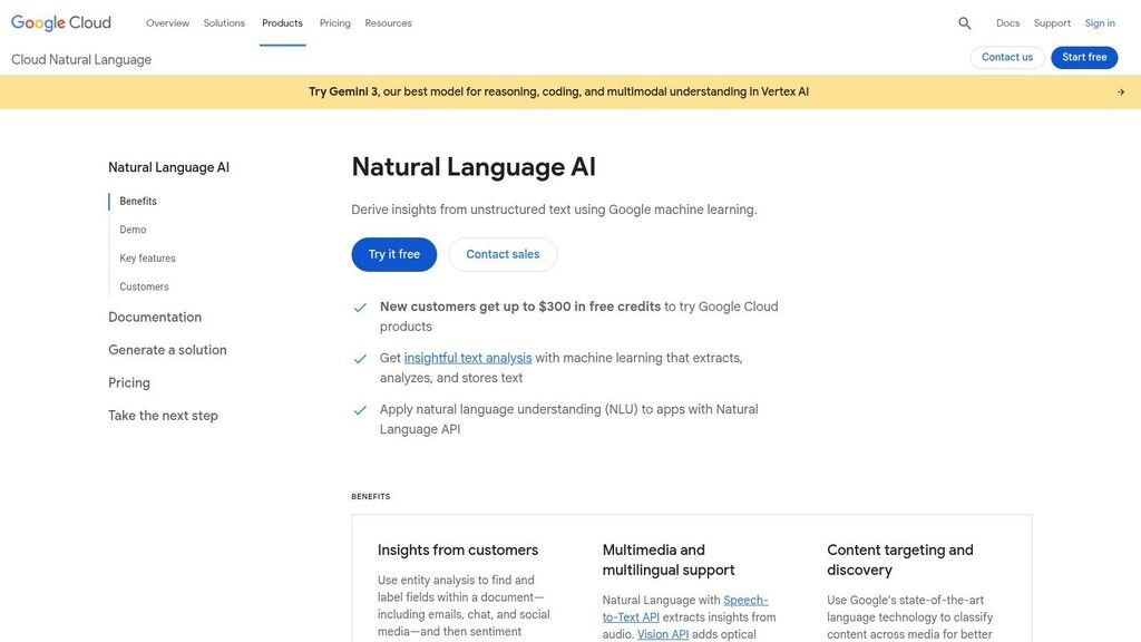 Google Cloud Natural Language AI