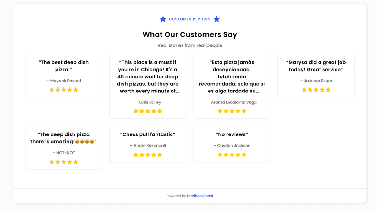 FeedbackRobot Spotlight Feedback Wall