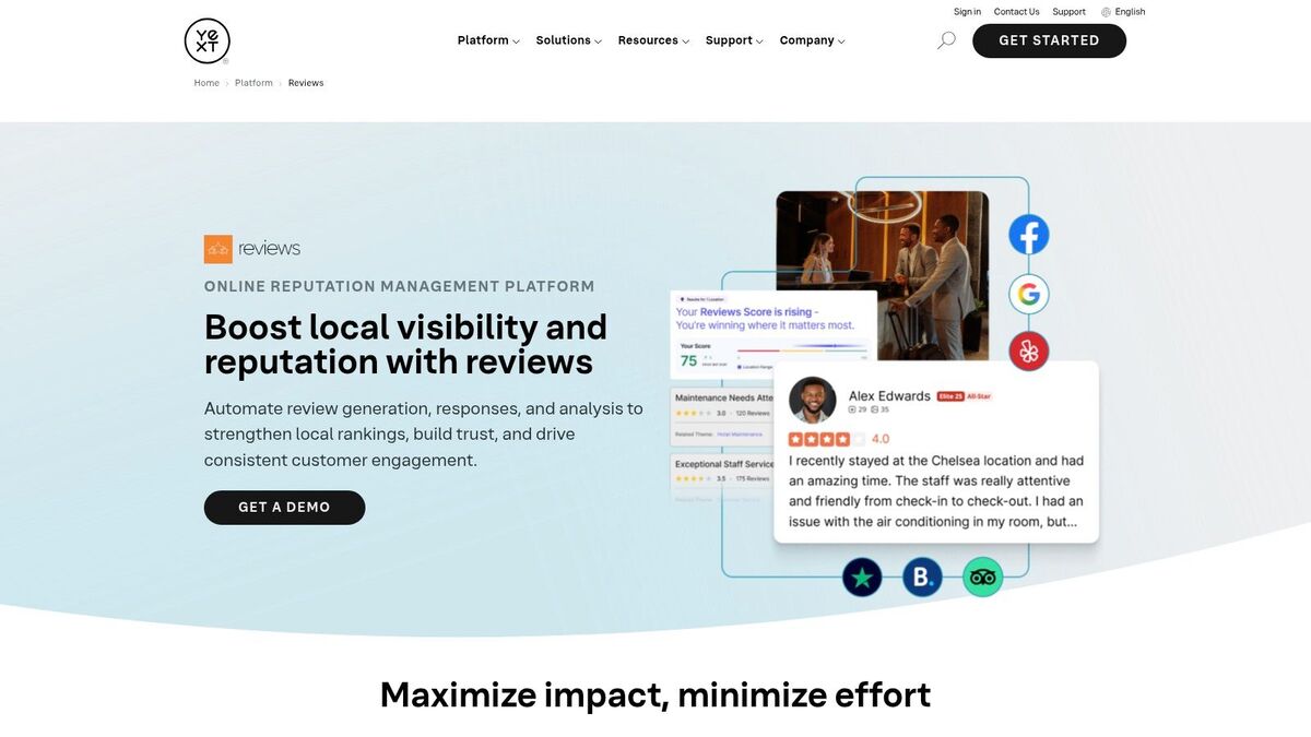 Yext Reviews listings and review management