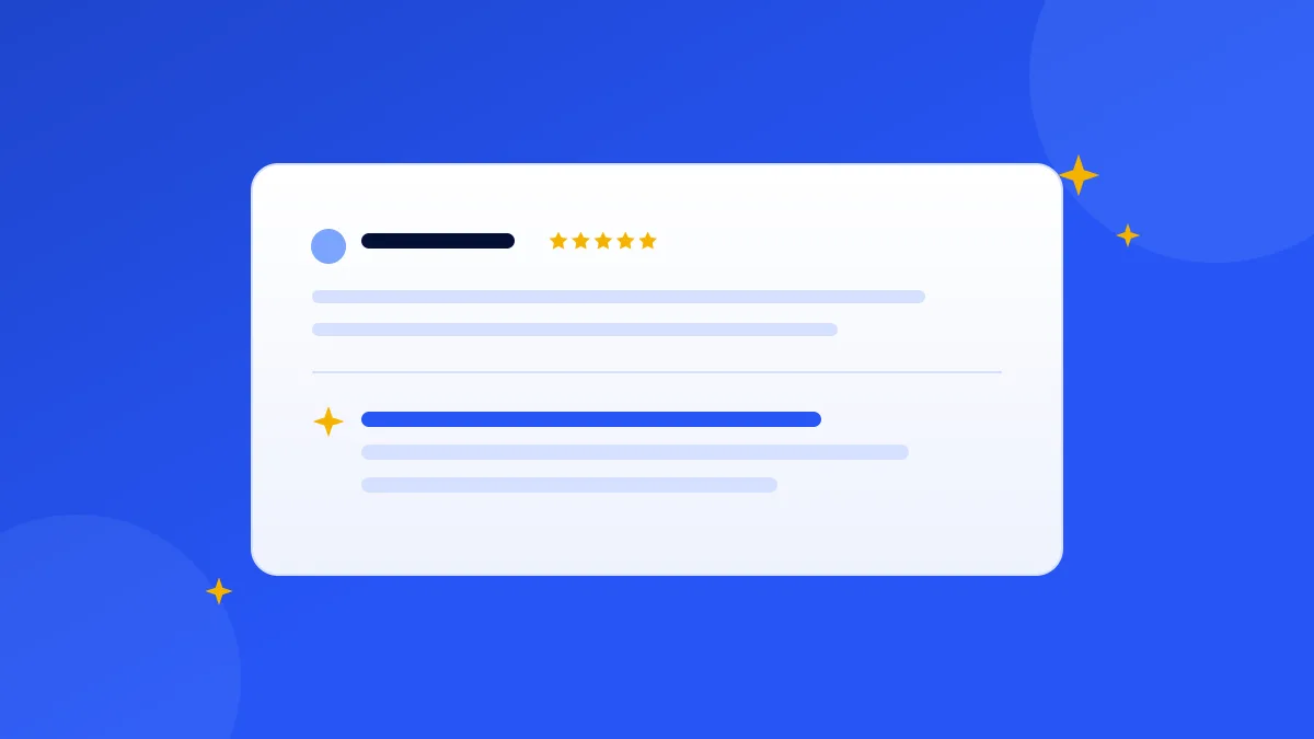 A review with an AI-drafted response appearing below it