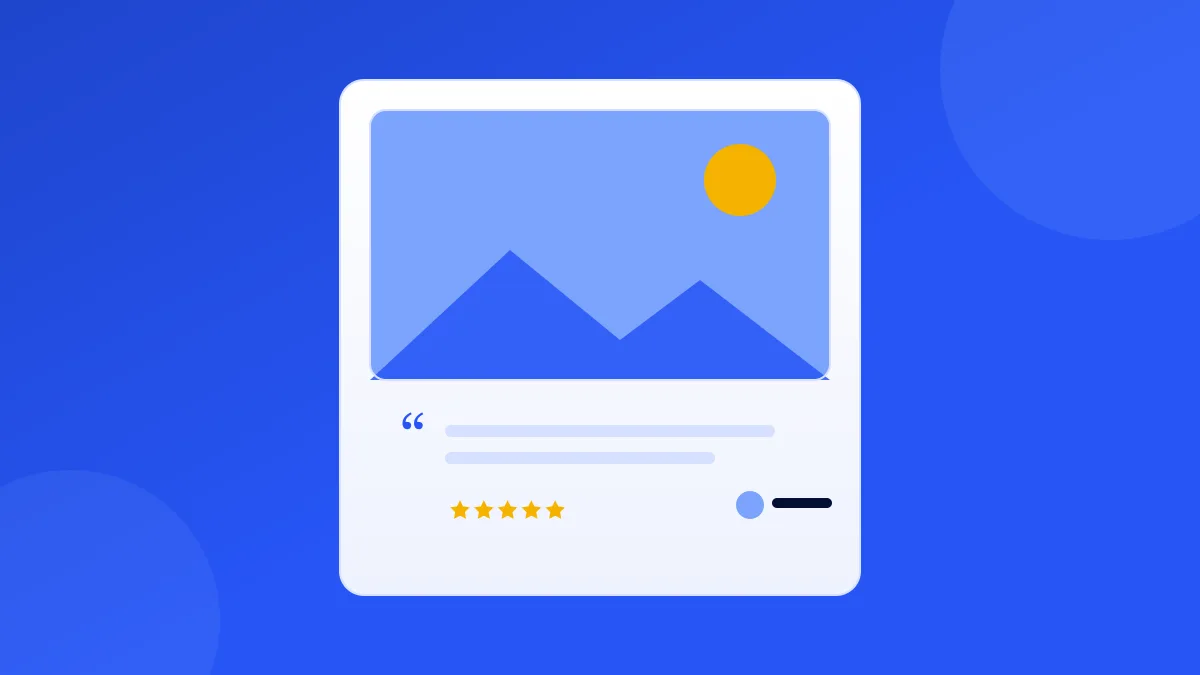 A social media post made from a five-star review